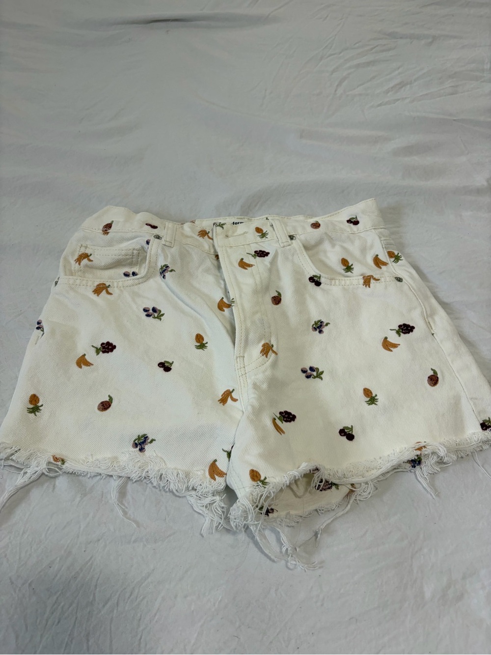 Reformation Fruit Embroidered Shorts